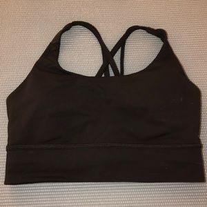 lululemon black long line energy bra